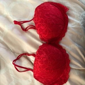 Victoria Secret Pink red lace bra